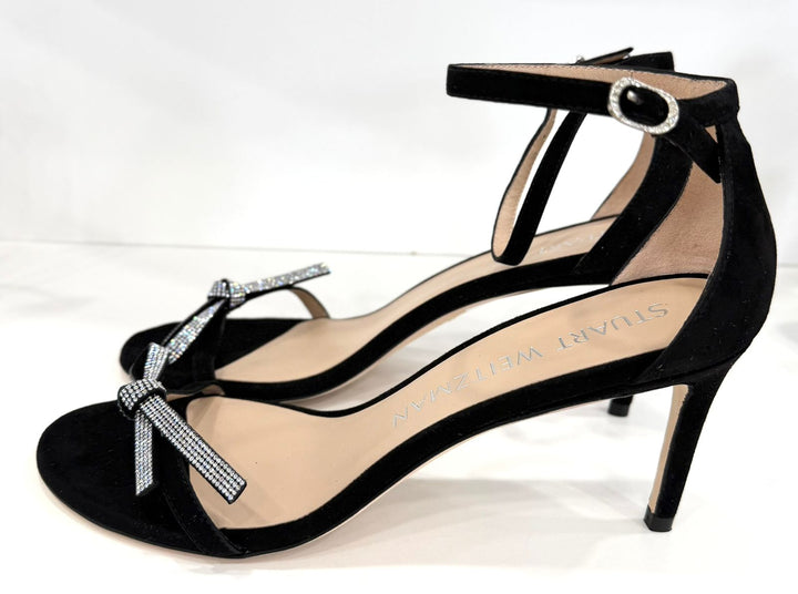 STUART WEITZMAN NUDIST BOW 100 LEATHER SANDALS