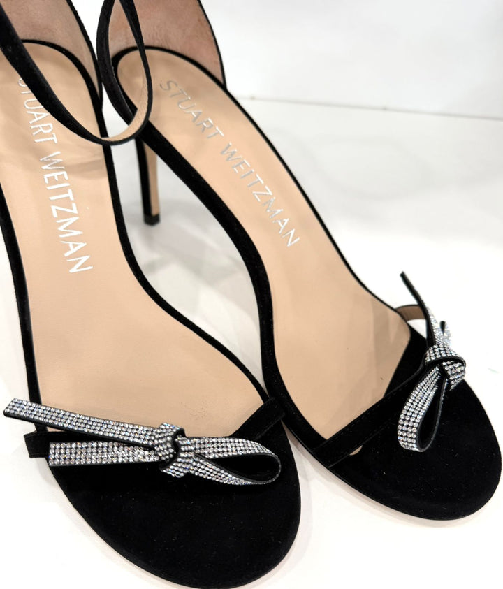 STUART WEITZMAN NUDIST BOW 100 LEATHER SANDALS