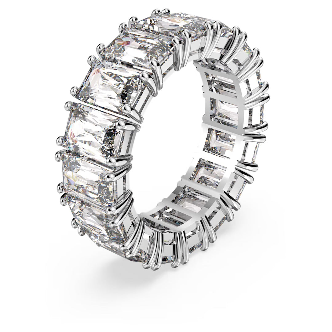 SWAROVSKI RHODIUM WHITE CRYSTAL VITTORE WIDE RING