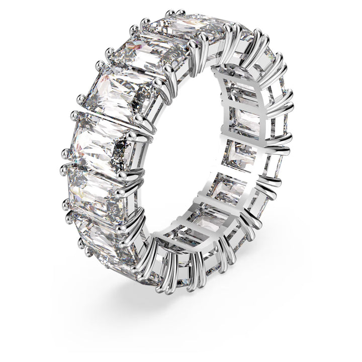 SWAROVSKI RHODIUM WHITE CRYSTAL VITTORE WIDE RING