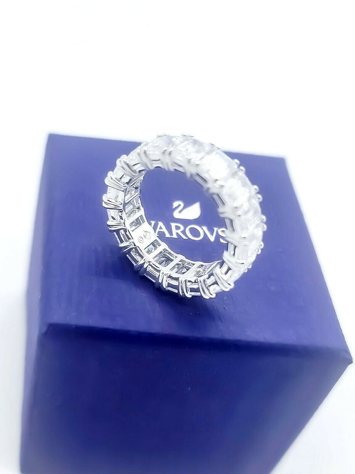 SWAROVSKI RHODIUM WHITE CRYSTAL VITTORE WIDE RING