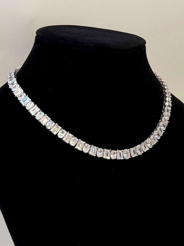 STERLING SILVER SWAROVSKI® CRYSTAL TENNIS NECKLACE