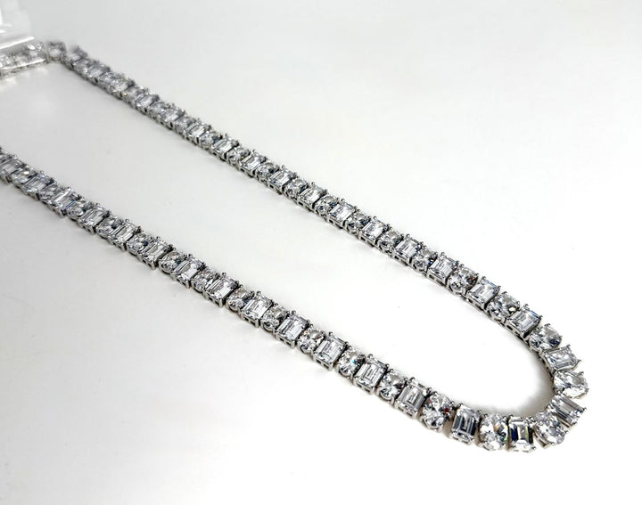 STERLING SILVER SWAROVSKI® CRYSTAL TENNIS NECKLACE