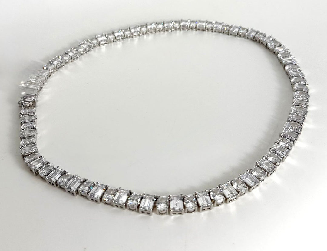 STERLING SILVER SWAROVSKI® CRYSTAL TENNIS NECKLACE