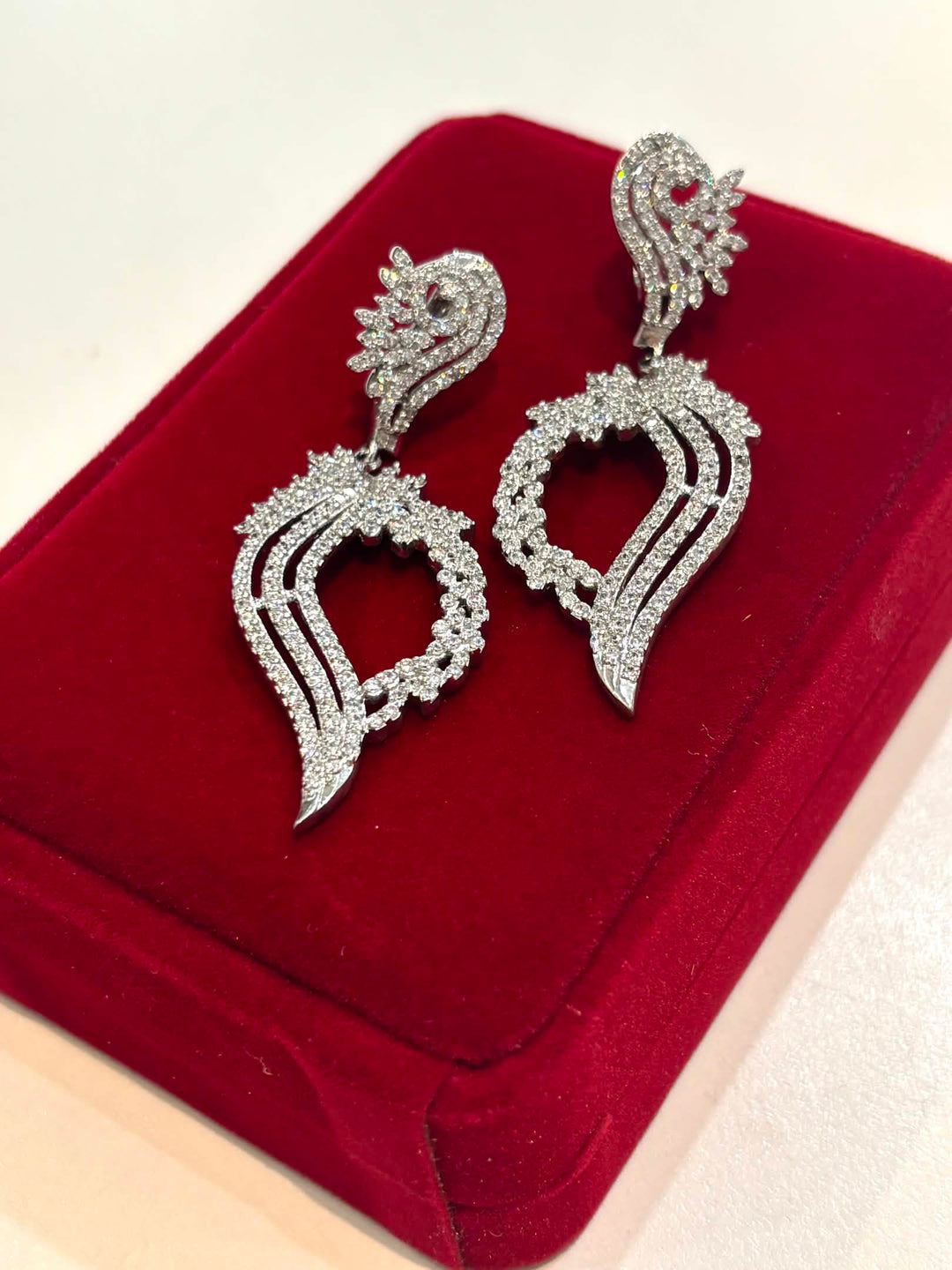 STERLING SILVER SWAROVSKI® CRYSTAL TEARDROP DANGLE EARRINGS