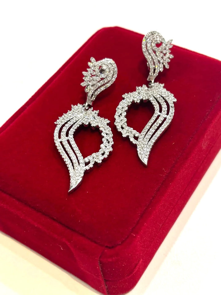 STERLING SILVER SWAROVSKI® CRYSTAL TEARDROP DANGLE EARRINGS