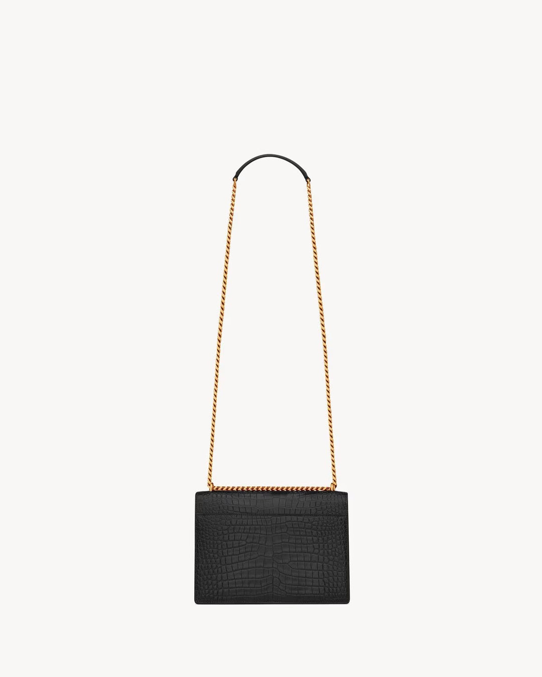YSL CROC EMBOSSED CALFSKIN MONOGRAM SUNSET MEDIUM CROSSBODY BAG