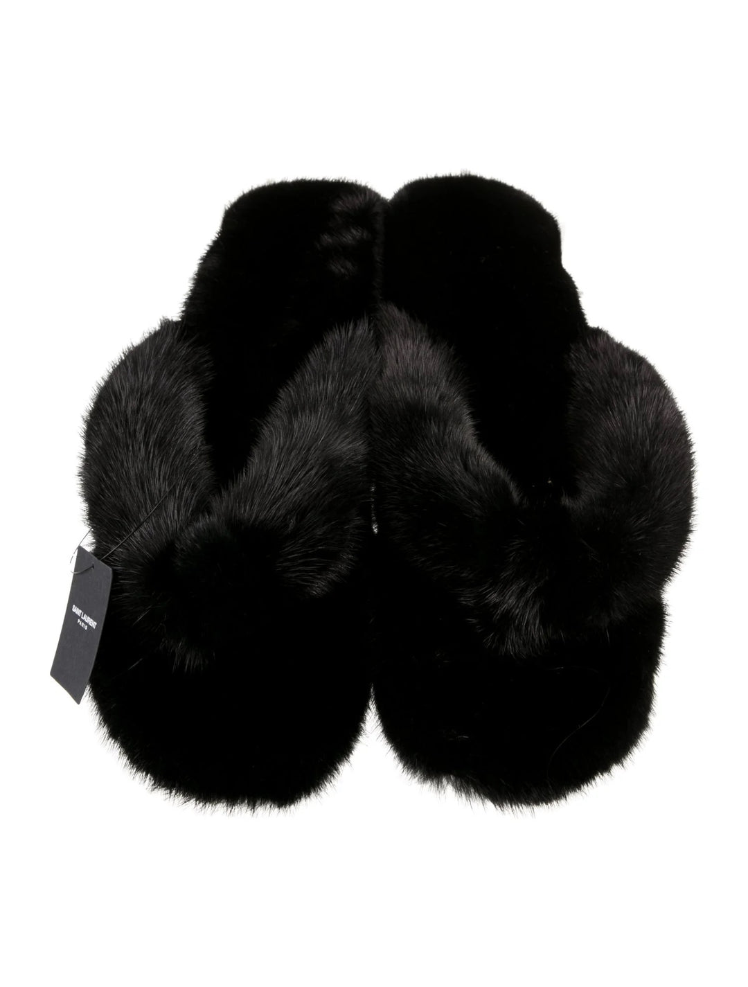 SAINT LAURENT BLEACH MINK MULES