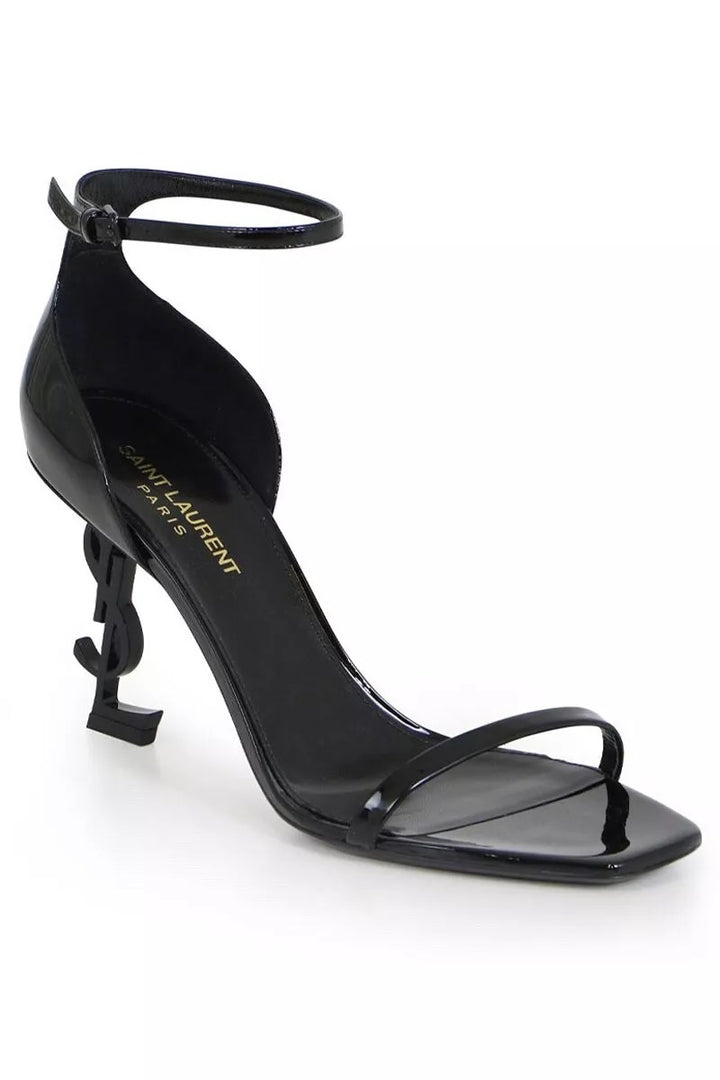 SAINT LAURENT OPYUM 85 PATENT LEATHER SANDALS