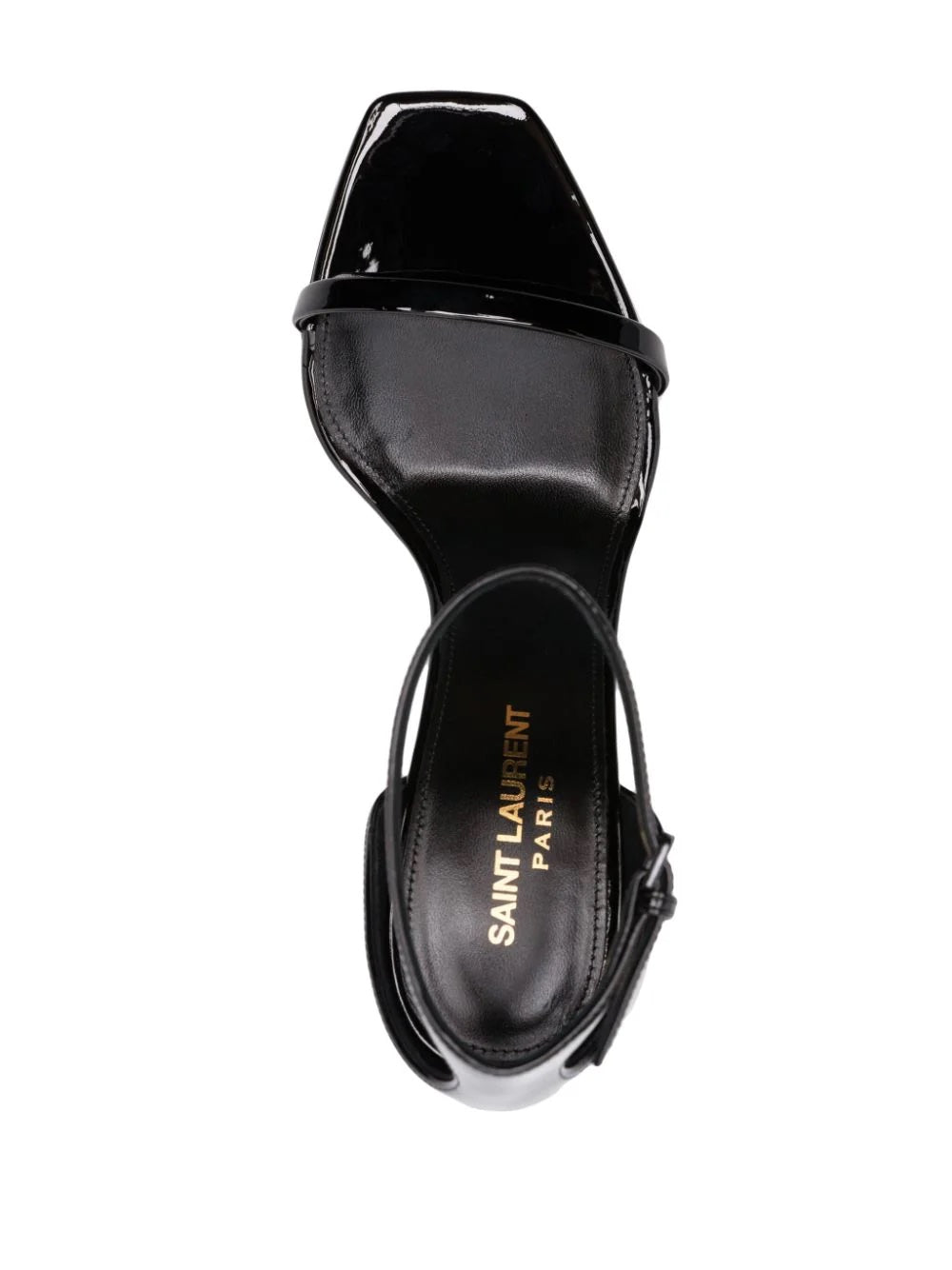 SAINT LAURENT OPYUM 85 PATENT LEATHER SANDALS