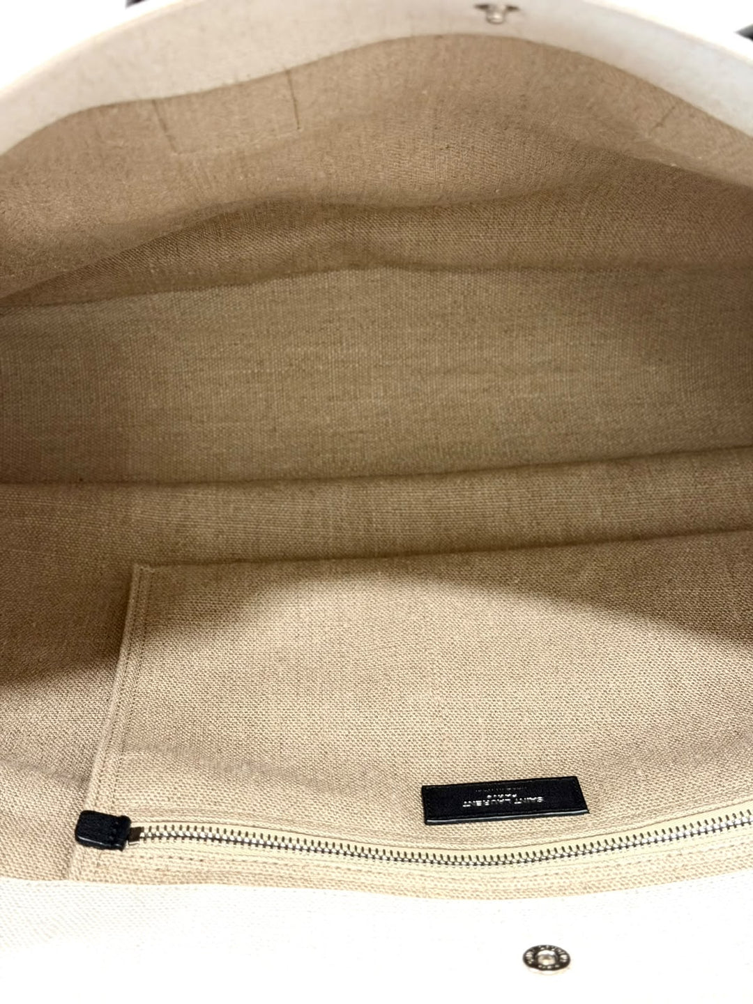 SAINT LAURENT RIVE GAUCHE LARGE CANVAS TOTE BAG