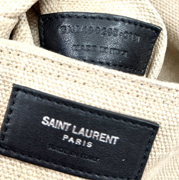 SAINT LAURENT RIVE GAUCHE LARGE CANVAS TOTE BAG