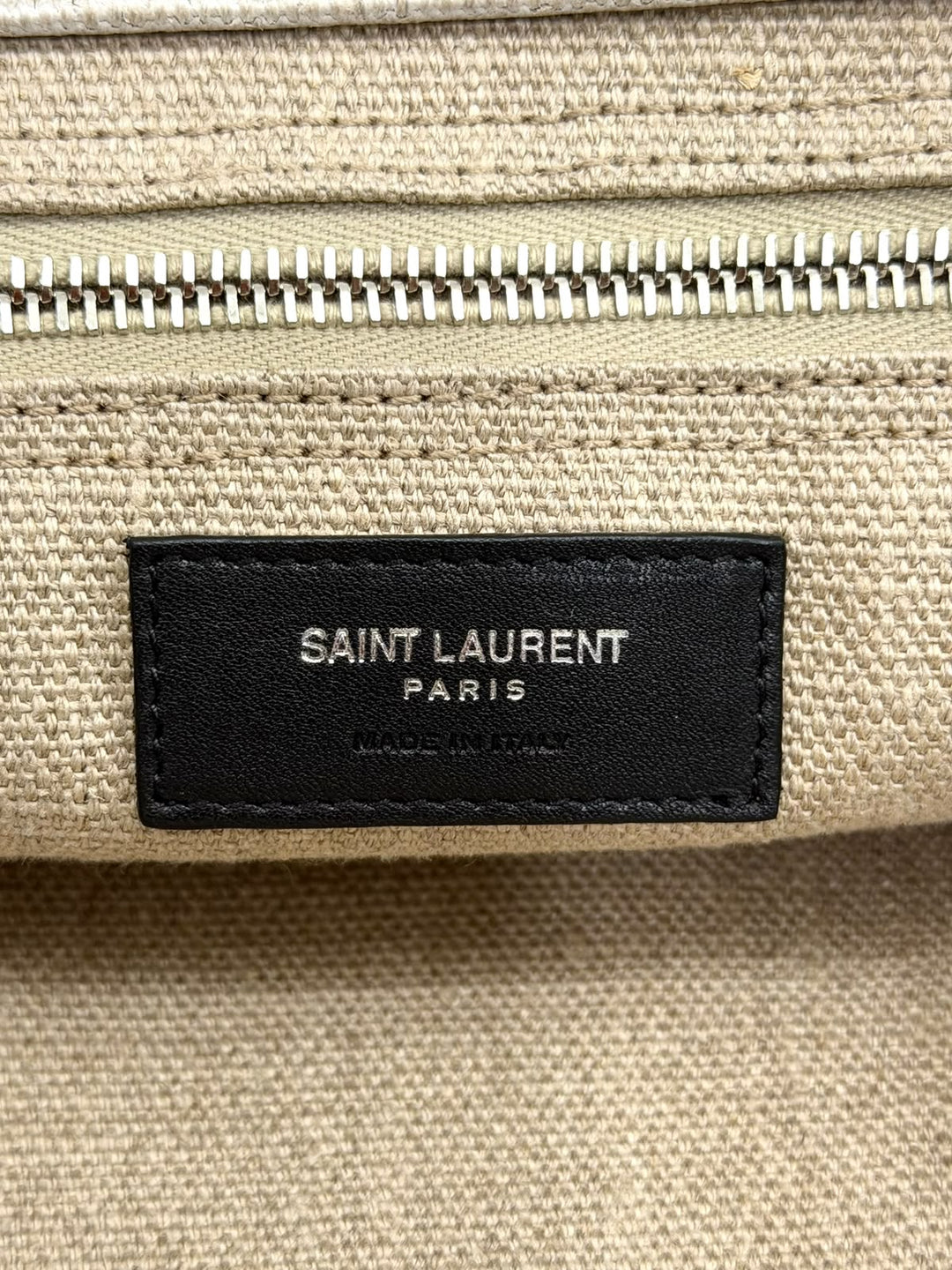 SAINT LAURENT RIVE GAUCHE LARGE CANVAS TOTE BAG