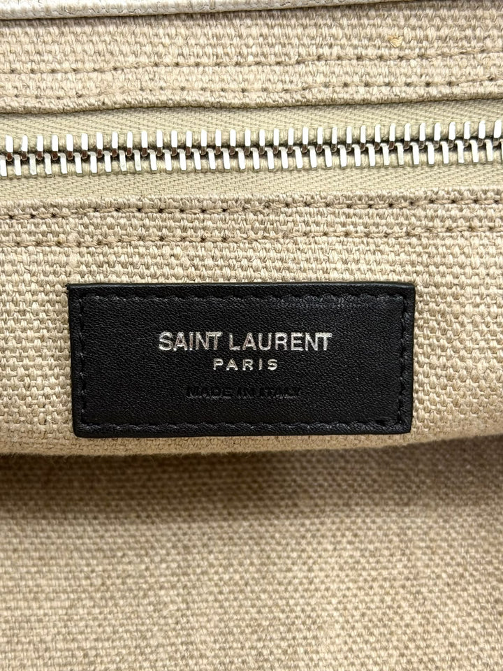 SAINT LAURENT RIVE GAUCHE LARGE CANVAS TOTE BAG