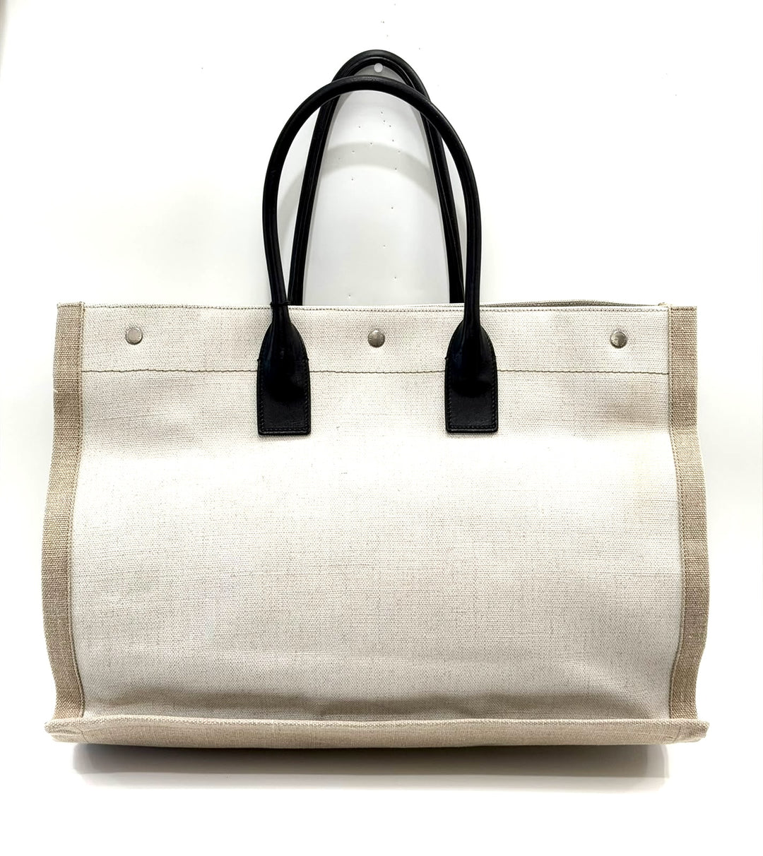 SAINT LAURENT RIVE GAUCHE LARGE CANVAS TOTE BAG