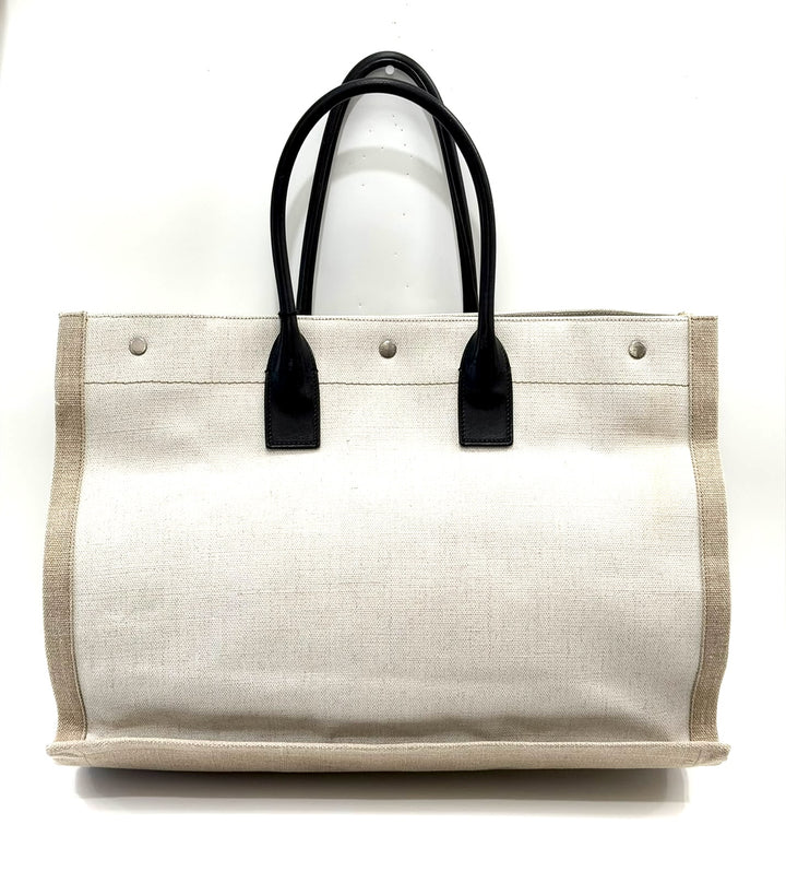 SAINT LAURENT RIVE GAUCHE LARGE CANVAS TOTE BAG