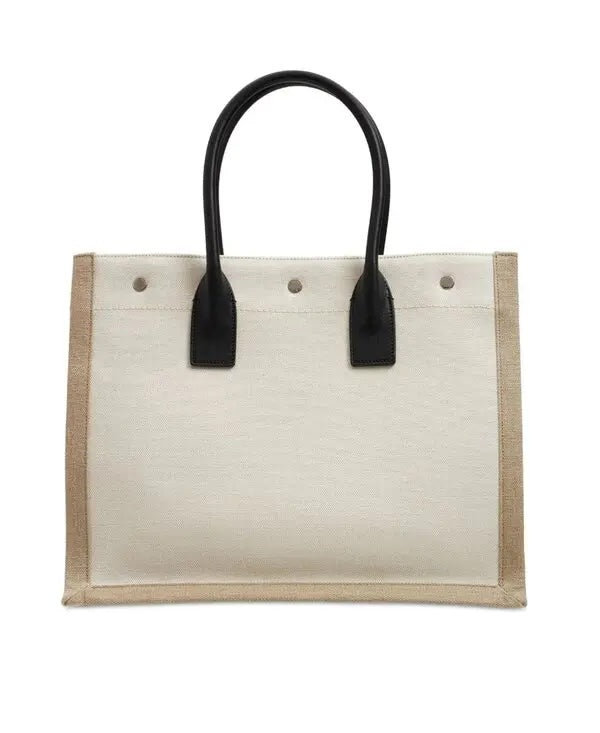 SAINT LAURENT RIVE GAUCHE LARGE CANVAS TOTE BAG