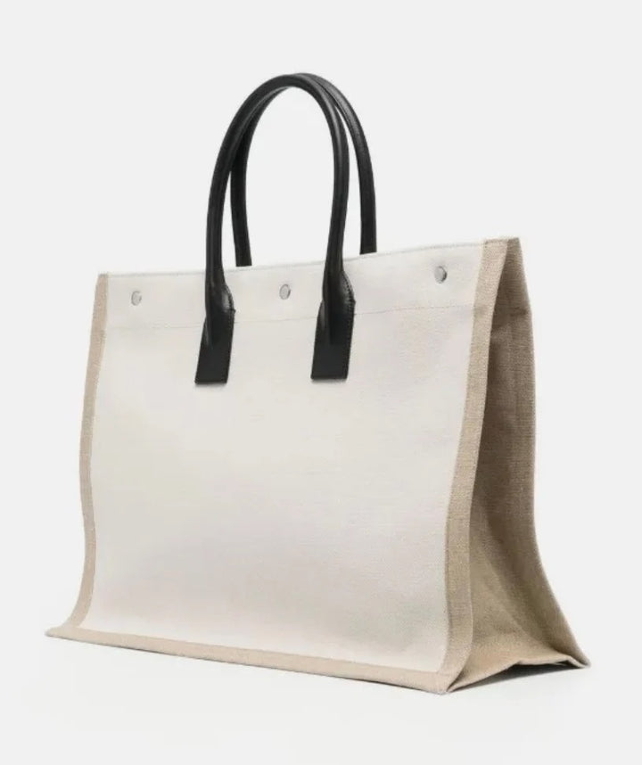 SAINT LAURENT RIVE GAUCHE LARGE CANVAS TOTE BAG