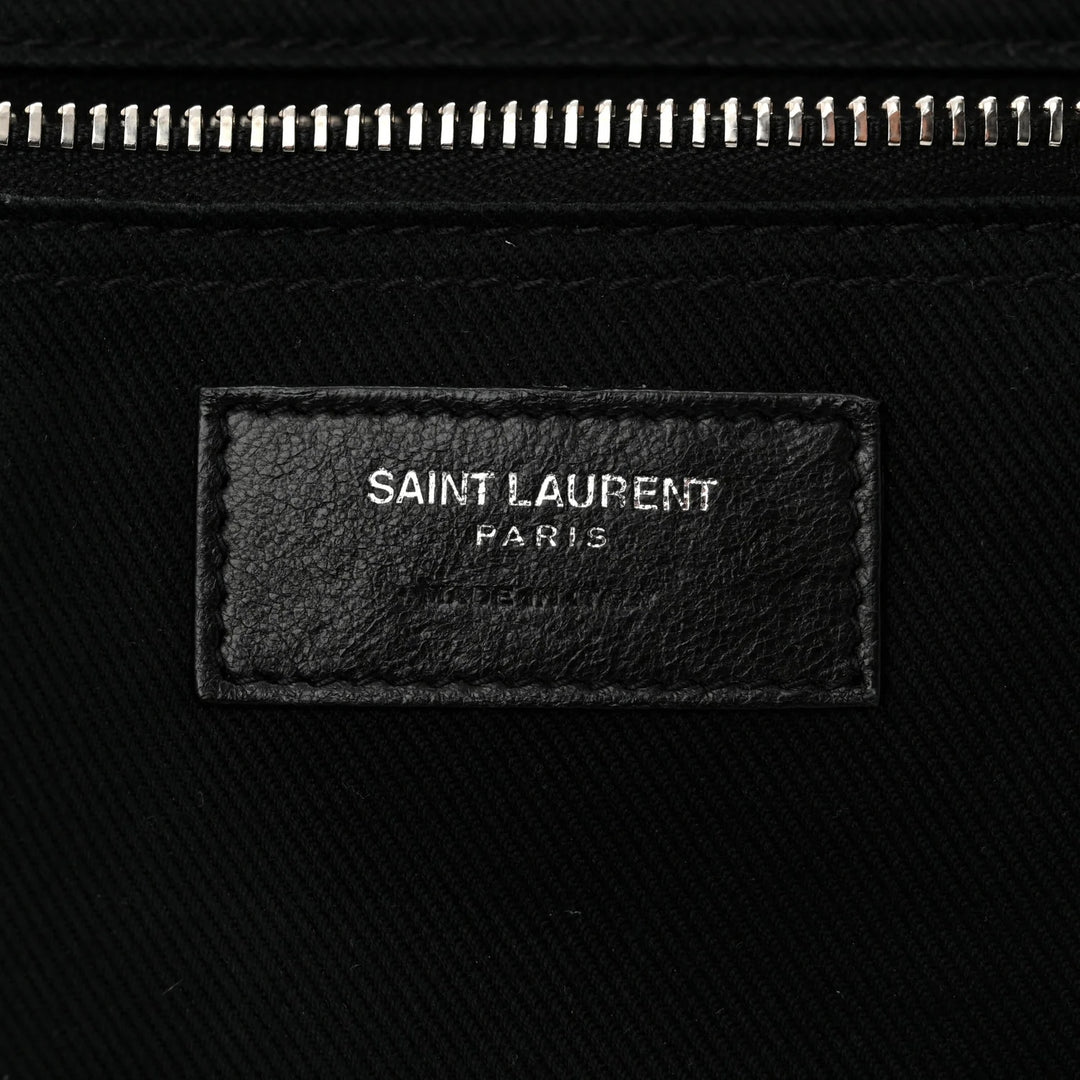 YVES SAINT LAURENT RIVE GAUCHE CALFSKIN LEATHER TOTE BAG