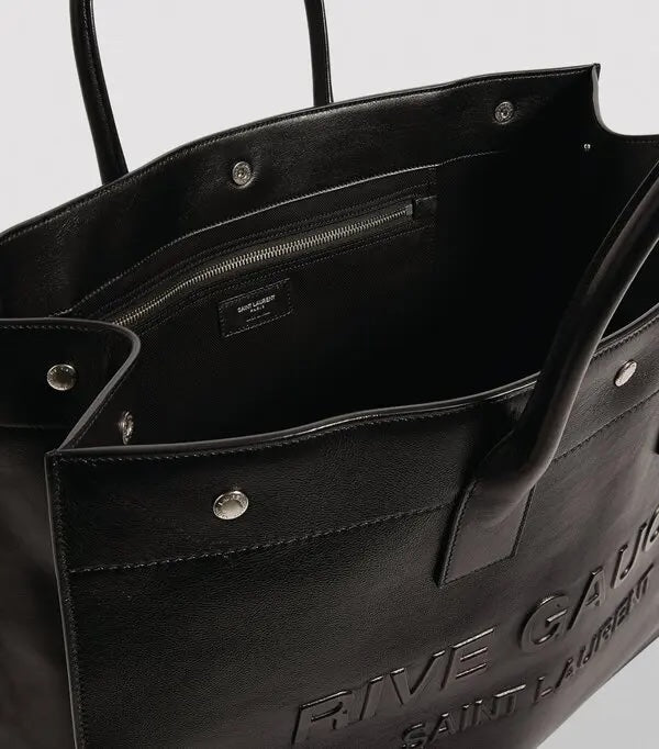 YVES SAINT LAURENT RIVE GAUCHE CALFSKIN LEATHER TOTE BAG