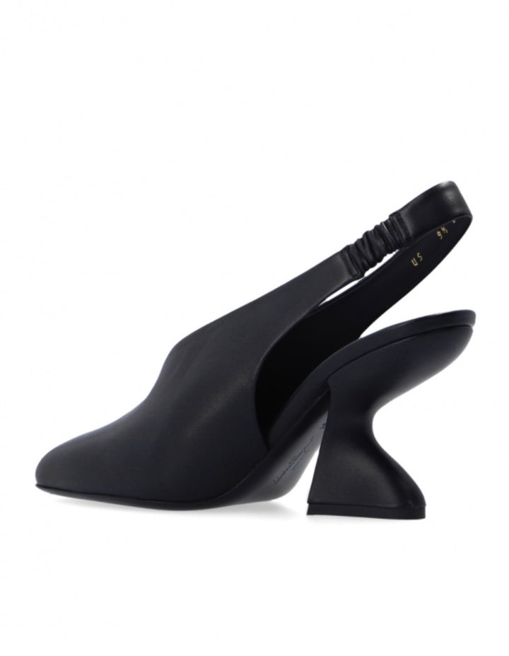 FERRAGAMO CALFSKIN LEATHER SLOANE SLINGBACK PUMPS