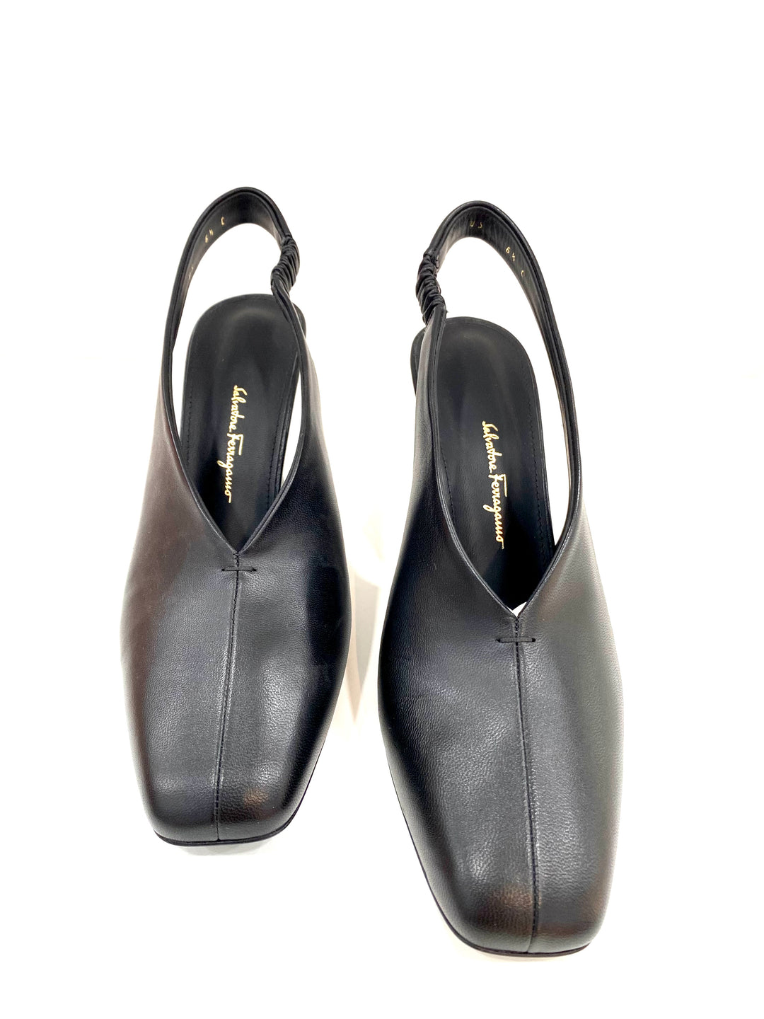 FERRAGAMO CALFSKIN LEATHER SLOANE SLINGBACK PUMPS
