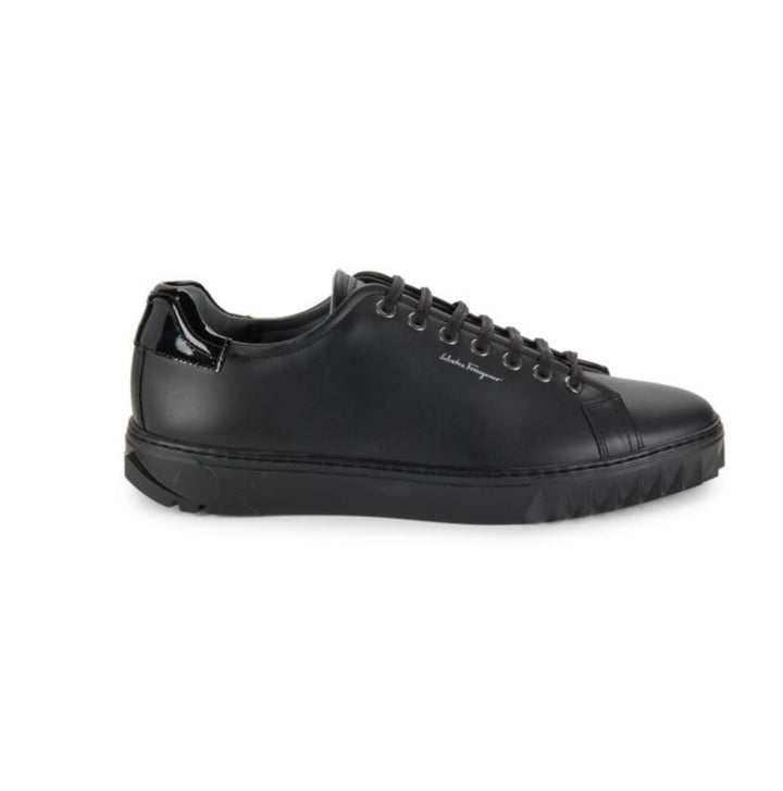 FERRAGAMO CUBE LEATHER LOW-TOP SNEAKERS