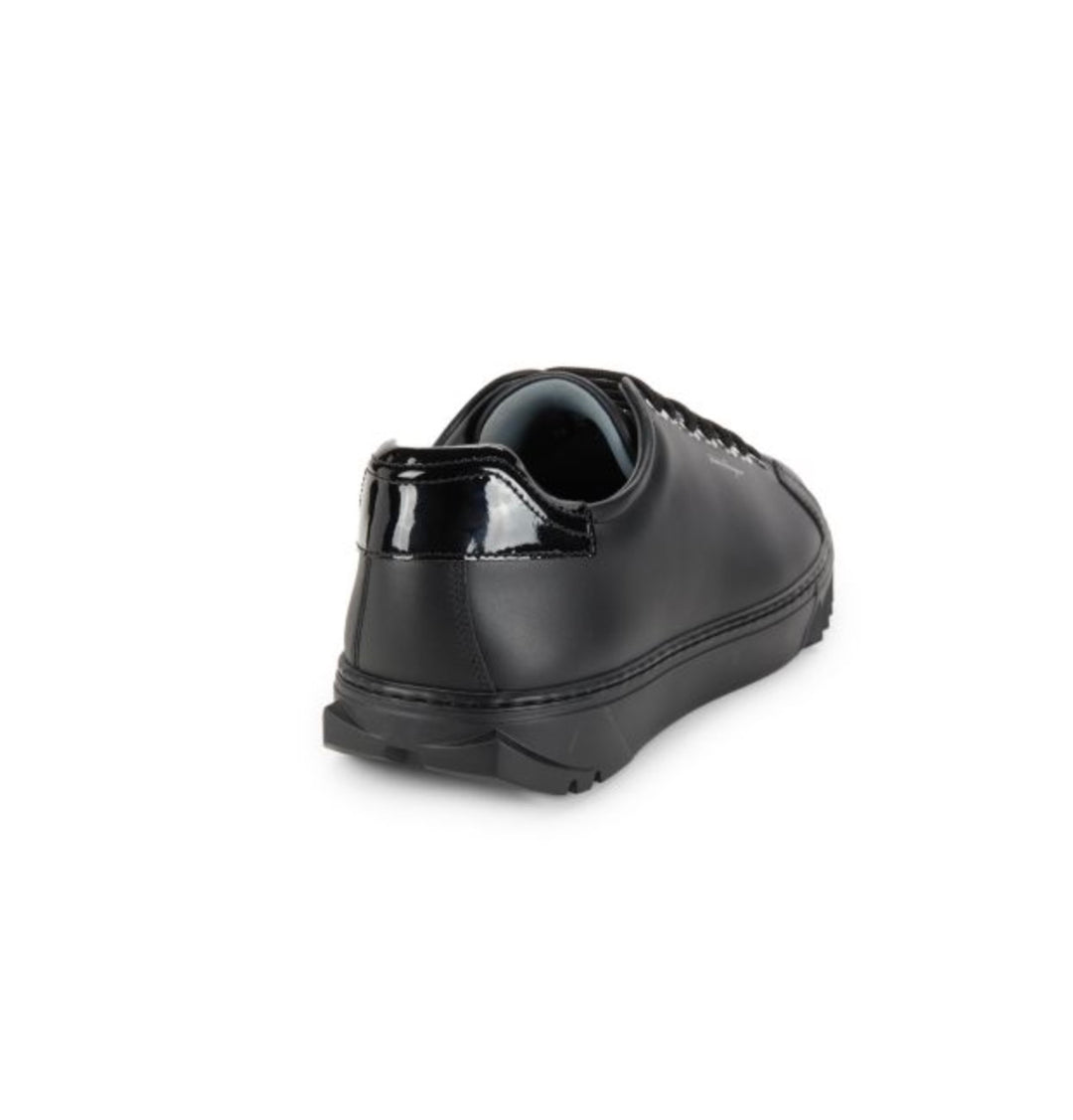FERRAGAMO CUBE LEATHER LOW-TOP SNEAKERS