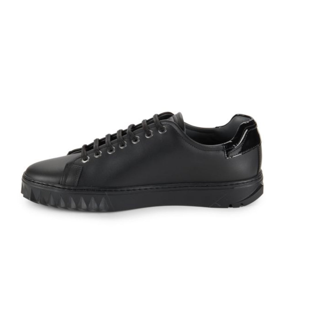 FERRAGAMO CUBE LEATHER LOW-TOP SNEAKERS