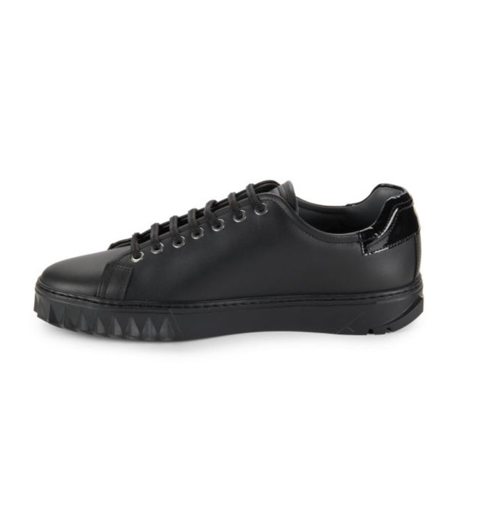 FERRAGAMO CUBE LEATHER LOW-TOP SNEAKERS