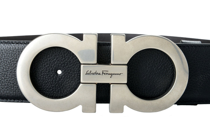 SALVATORE FERRAGAMO DOUBLE GANCINI LEATHER BELT