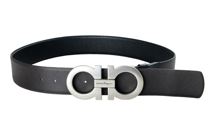 SALVATORE FERRAGAMO DOUBLE GANCINI LEATHER BELT