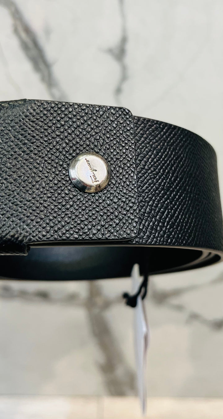 SALVATORE FERRAGAMO DOUBLE GANCINI LEATHER BELT