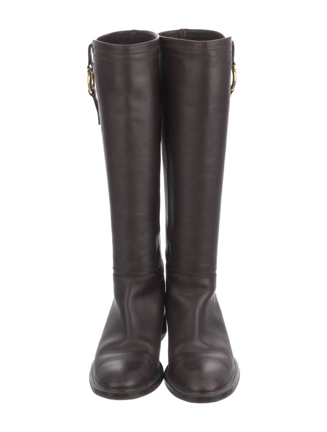 SALVATORE FERRAGAMO FERSEA GANCINI LEATHER RIDING BOOTS