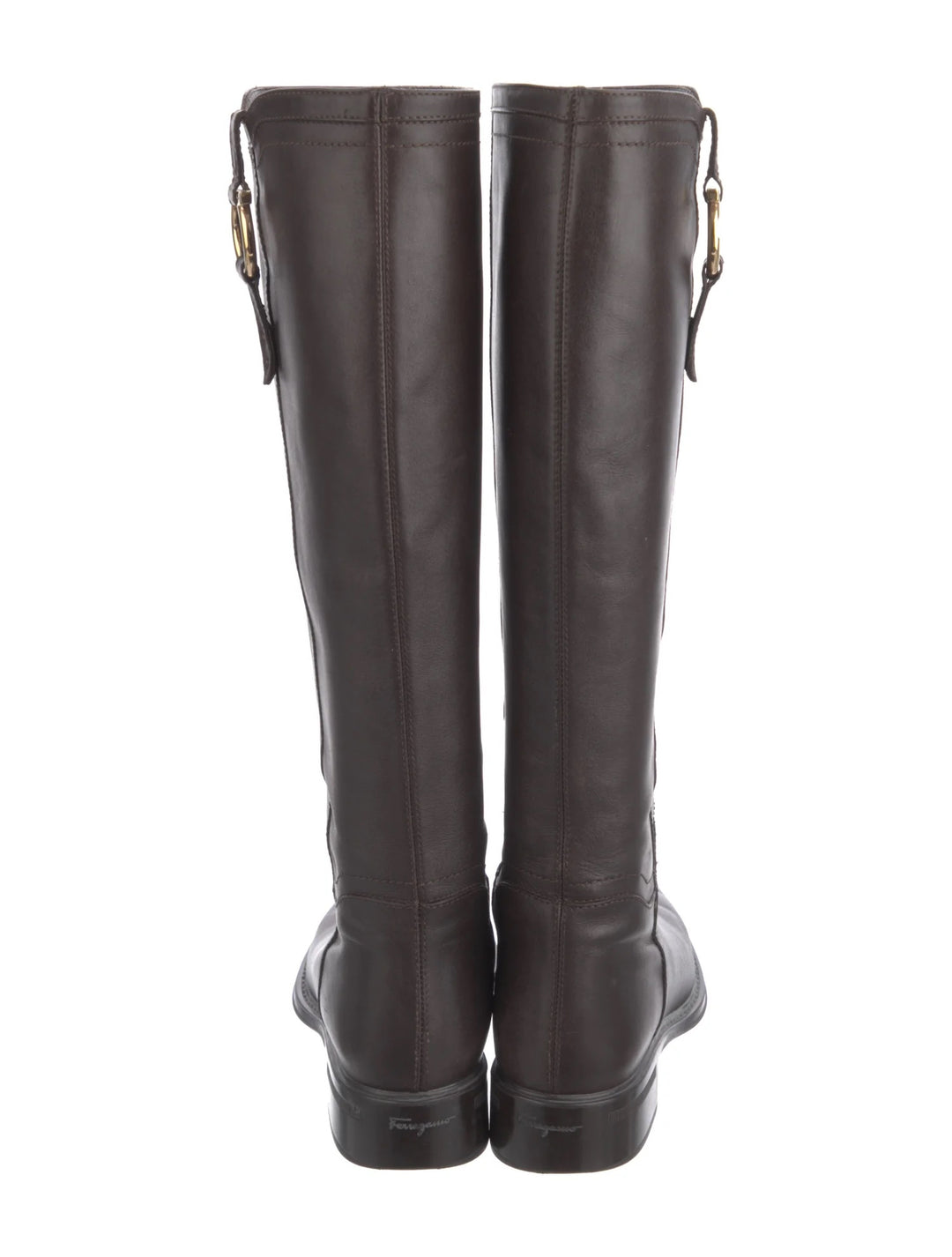 SALVATORE FERRAGAMO FERSEA GANCINI LEATHER RIDING BOOTS
