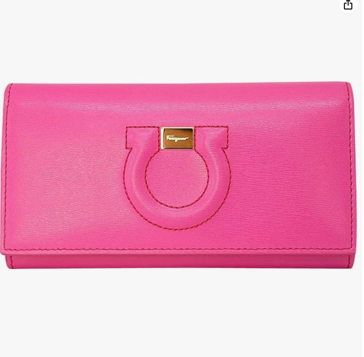 FERRAGAMO GANCINI CITY CALFSKIN LEATHER WALLET ON A CHAIN