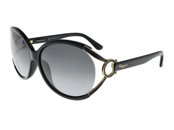 SALVATORE FERRAGAMO OVAL SEMI RIMLESS SUNGLASSES