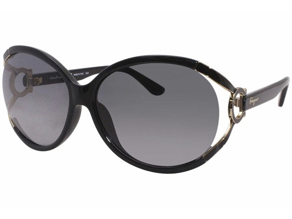 SALVATORE FERRAGAMO OVAL SEMI RIMLESS SUNGLASSES