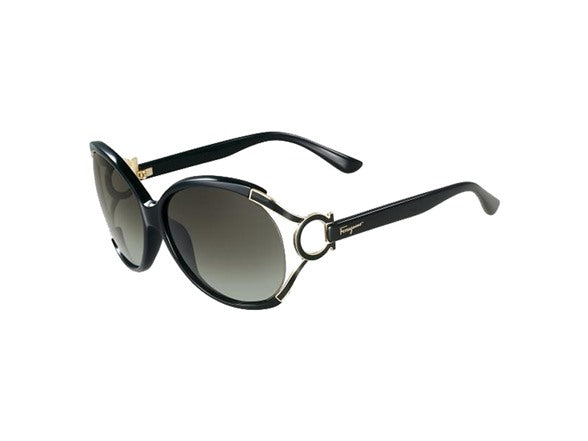 SALVATORE FERRAGAMO OVAL SEMI RIMLESS SUNGLASSES
