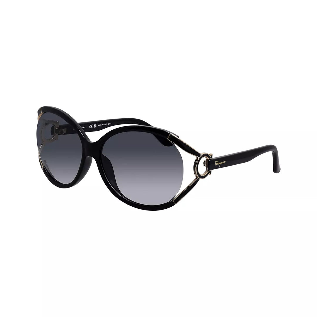 SALVATORE FERRAGAMO OVAL SEMI RIMLESS SUNGLASSES
