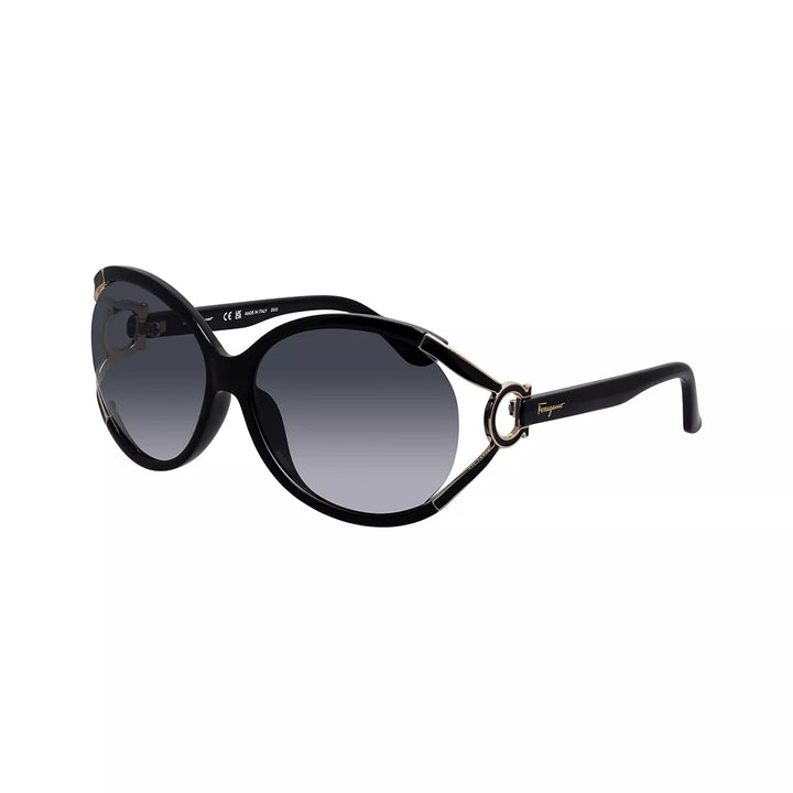 SALVATORE FERRAGAMO OVAL SEMI RIMLESS SUNGLASSES