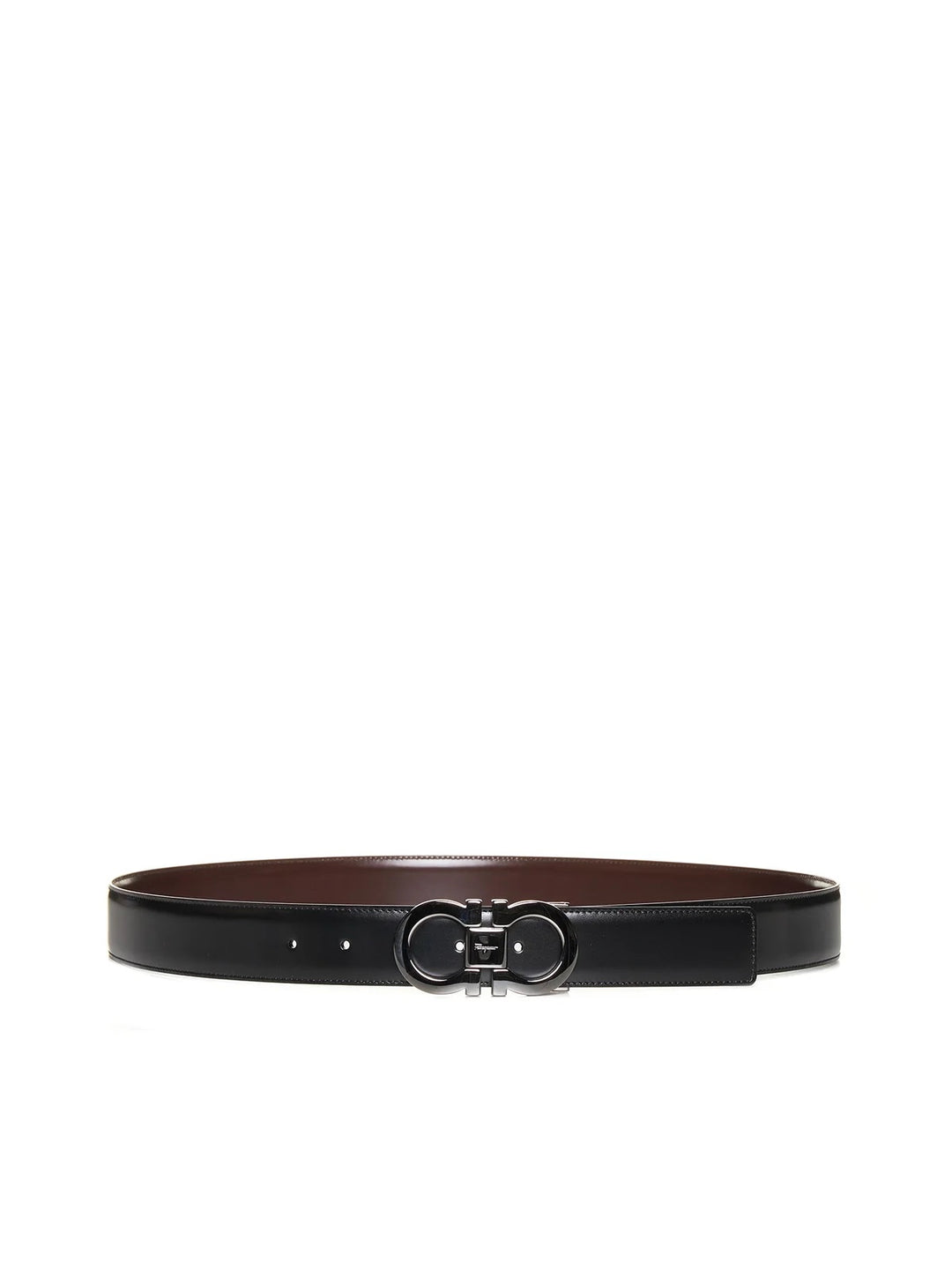 SALVATORE FERRAGAMO DOUBLE GANCINI BUCKLE REVERSIBLE LEATHER BELT