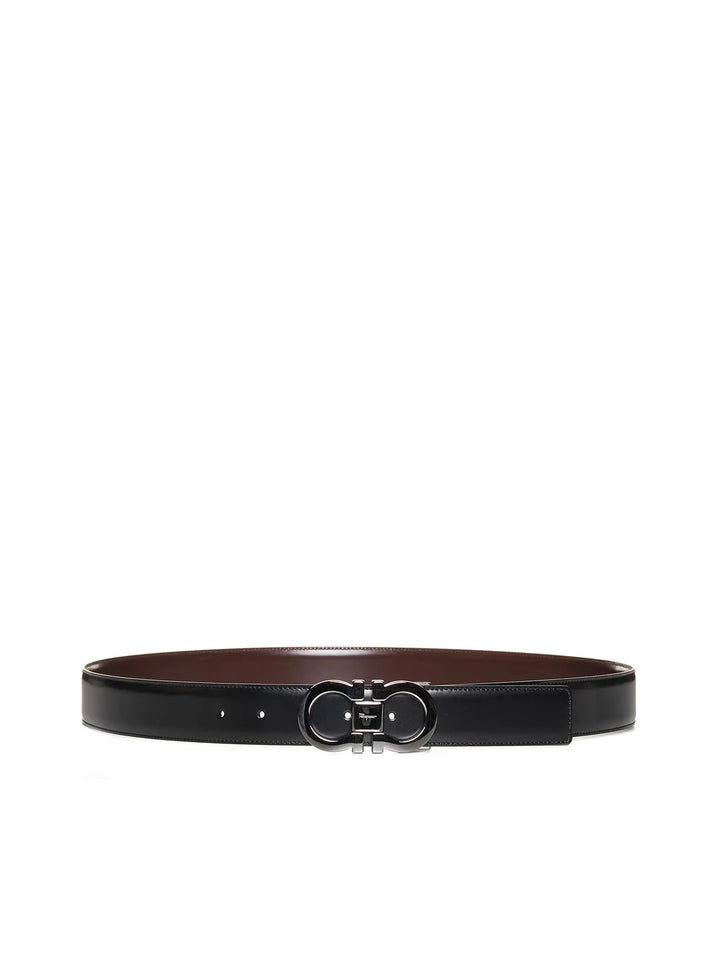 SALVATORE FERRAGAMO DOUBLE GANCINI BUCKLE REVERSIBLE LEATHER BELT