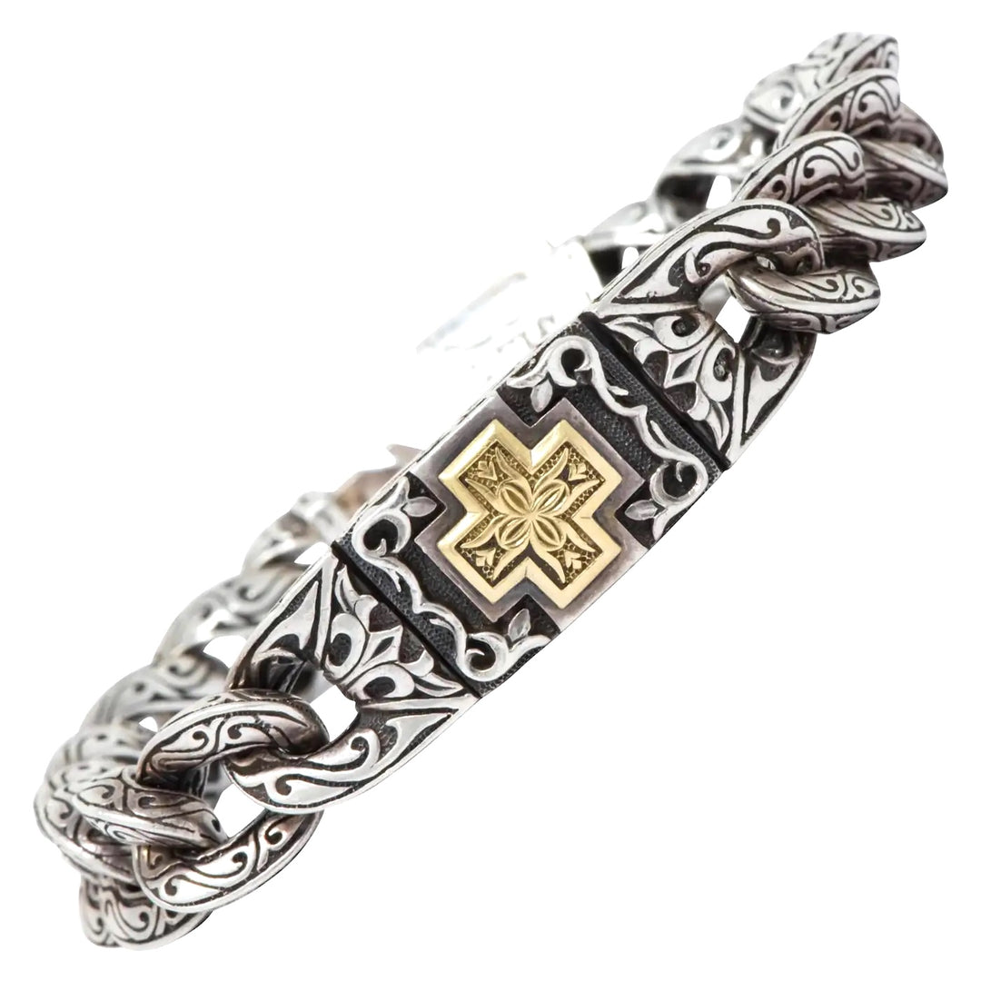 SCOTT KAY STERLING SILVER 18K GOLD UNKAGED MEN&