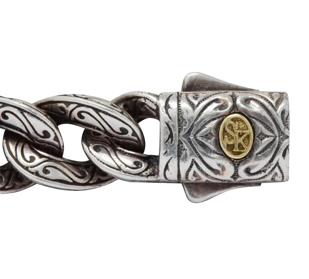 SCOTT KAY STERLING SILVER 18K GOLD UNKAGED MEN&