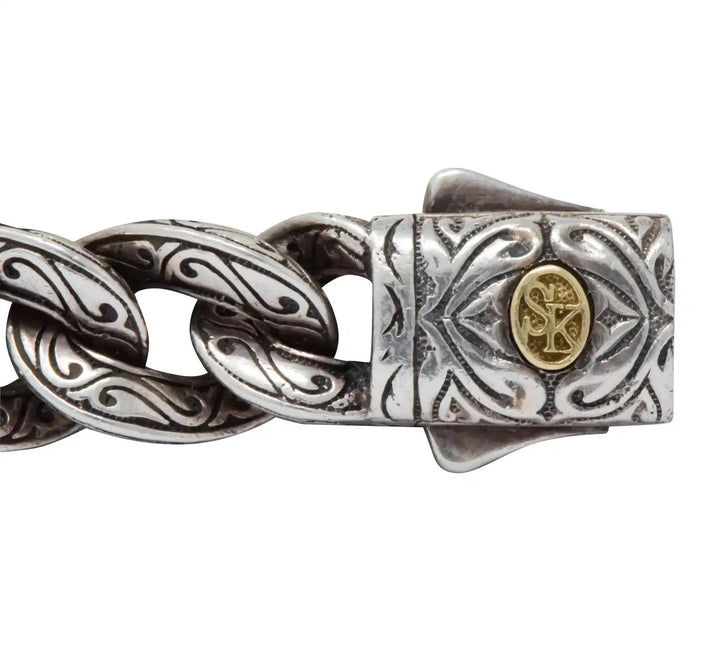 SCOTT KAY STERLING SILVER 18K GOLD UNKAGED MEN&