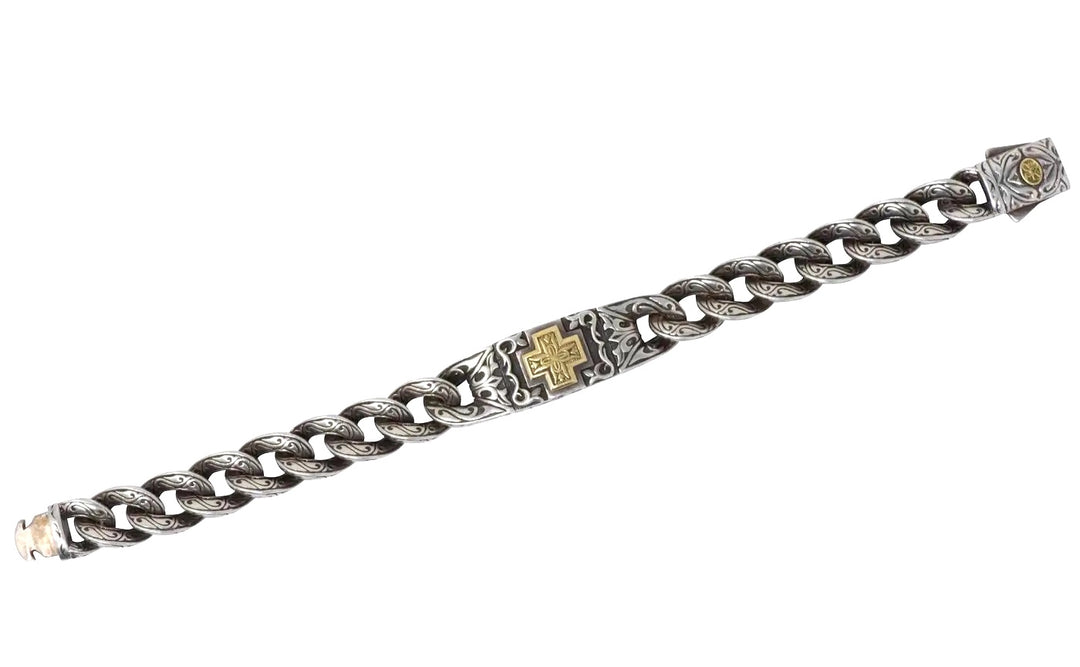SCOTT KAY STERLING SILVER 18K GOLD UNKAGED MEN&