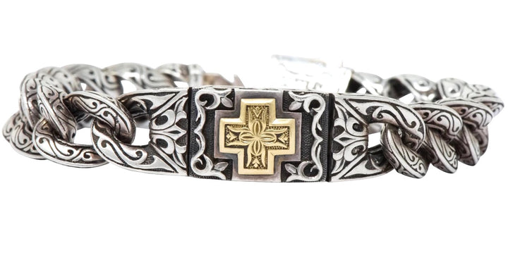 SCOTT KAY STERLING SILVER 18K GOLD UNKAGED MEN&