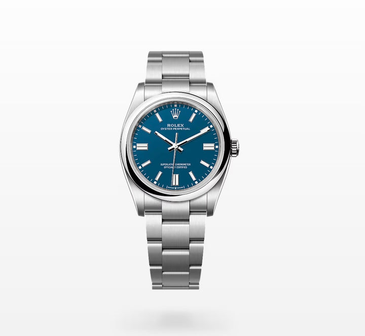 ROLEX OYSTER PERPETUAL AIR KING BLUE DIAL WATCH 14000M