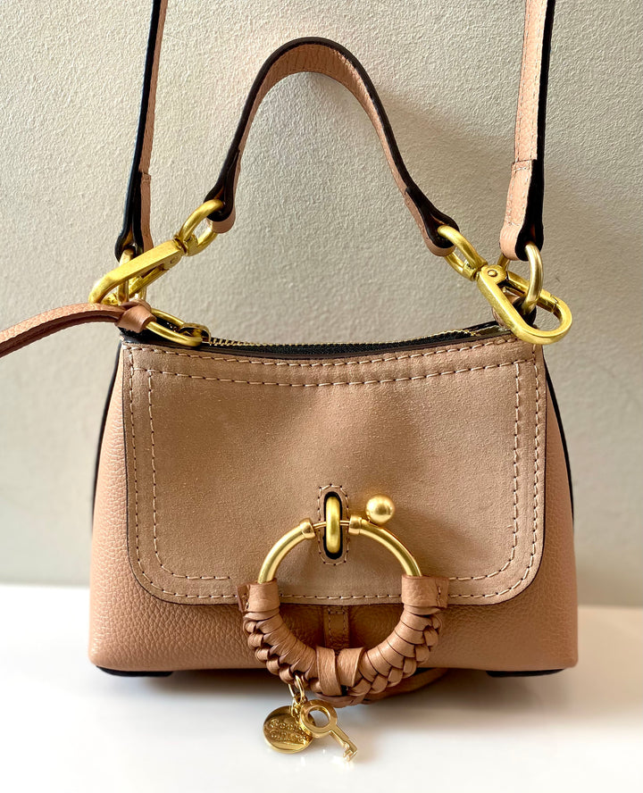 SEE BY CHLOÉ JOAN SUEDE &amp; CALFSKIN LEATHER MINI SHOULDER BAG